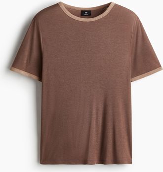 H&M T-Shirt in Regular Fit - Braun