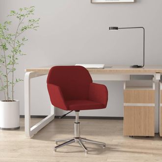 vidaXL Silla De Oficina Giratoria Tela Rojo Tinto Vidaxl