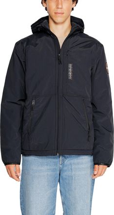 Napapijri Mens Apulia Jacket Hooded Long Sleeve - Black Nylon - Size 2XL