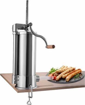 Costway 6l Embutidora De Salchicha M&aacute;quina De Embutidos Manual Con 6 Tubos De Rellenado - Costway