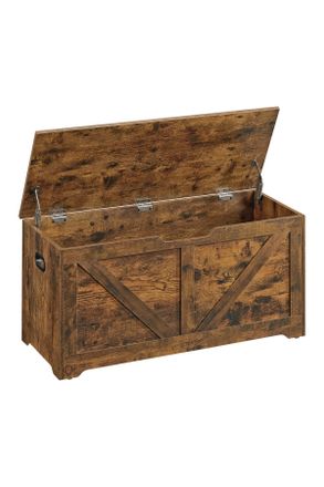 Boxxx Truhe, Braun, Holzwerkstoff, Vintage, 100x46x40 cm, Tragegriff, Deckel aufklappbar, Kleinm&ouml;bel