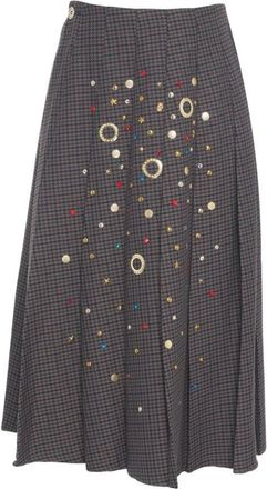 5 Progress Midi Pleated Skirt With Decorative Details