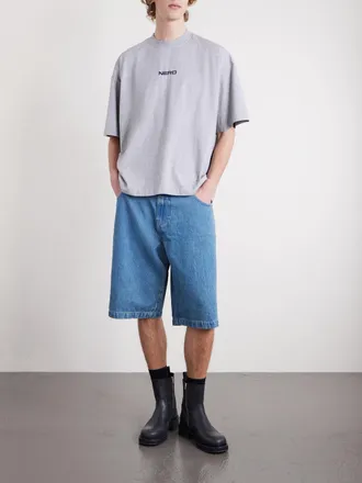 VETEMENTS Nerd Embroidered Cotton-Jersey T-Shirt