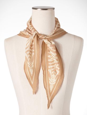 Talbots Swaying Petals Diamond Scarf - Ivory - 001 Talbots