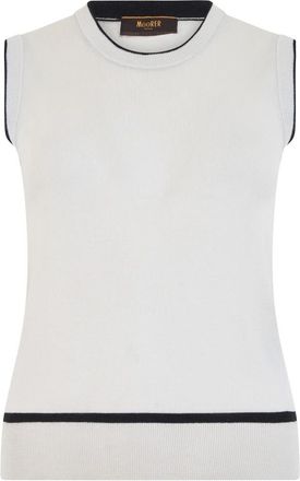 Moorer Gebreid Vest - Dames - Cashmere truien - Wit - XS - Kasjmier - Truien & Vesten