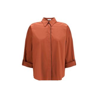 Brunello Cucinelli Brown Cotton Womens Shirt