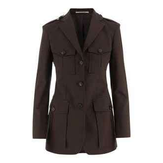 Tagliatore Blazers, female, Brown, Size: S Stretch Cotton Jacket