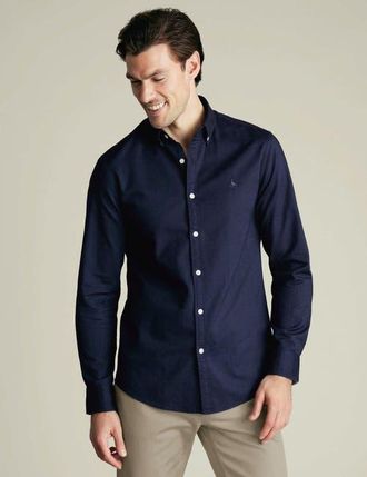 CHARLES TYRWHITT Plain button-down stretch washed Oxford shirt in Ink Blue at Nordstrom, Size Xx-Large