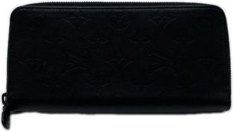 Louis Vuitton Black Noir Leather Long Wallet (Bi-Fold) (Pre-Owned)
