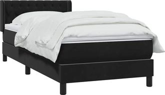 vidaXL Cama Box Spring Con Colch&oacute;n Cuero Sint&eacute;tico Negro 90x210 Cm Vidaxl