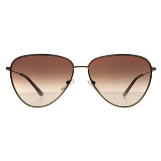 Calvin Klein Aviator Womens Gold Brown Pink Gradient CK19103SG Metal - One Size