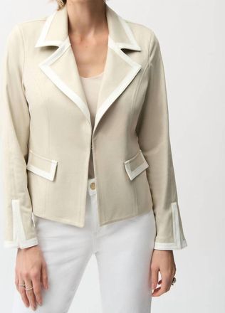 Joseph Ribkoff Fitted Jacket In Tan/white