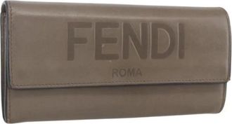 Fendi Pre-owned Lederen Portemonnee - Dames - Vintage Accessoires - Grijs - ONE Size - Leer - Vintage