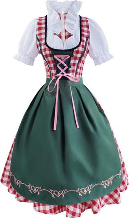 Generic 2025 Oktoberfest Bavarian Oktoberfest Dirndl Dress Traditional German Beer Festival Outfit for Women Lederhosen Style Embroidered Floral Costume Perfe