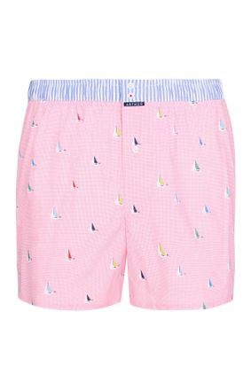 Arthur Mens Boxer Shorts with Jockstrap Le Club n&deg;1172 - American Fit - Anti-friction Yoke - Organic Cotton - Pink - Size L, Pink, L