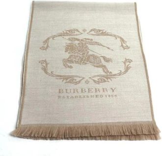 Burberry Pre-owned Vintage Wollen Sjaal - unisex - Vintage Accessoires - Beige - ONE Size - Wol - Vintage