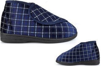 Generic Mens Washable Slippers Size 6 Boys Slippers Size 10 Washable Slipper Mens Touch Fastening Slipper Lightweight Rubber Sole Touch Fastening Sizes 6-12 N