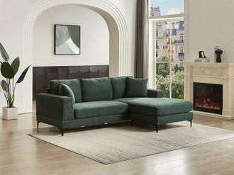 Vente-Unique Divano angolare reversibile in Tessuto testurizzato Verde - JAMOLO