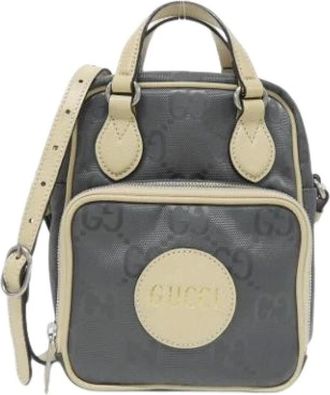 Gucci Pre-owned Cross Body Bags, unisex, Gray, Size: ONE SIZE Pre-owned Vintage Nylon Shoulder Bag