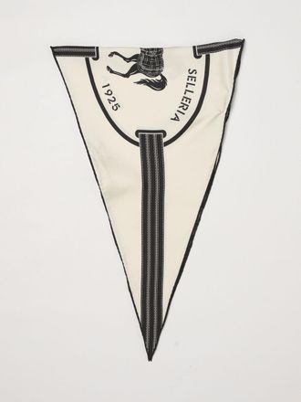 Fendi Foulard triangolare in seta con stampa logo all-over e orlo a V