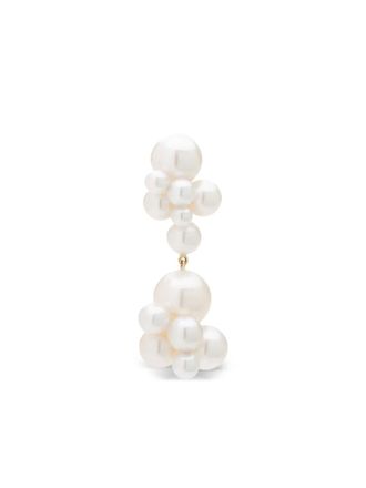 Sophie Bille Brahe 14K yellow gold Bisous Double pearl earring - Neutrals