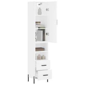 Berkfield Home Highboard White 34.5x34x180 cm Engineered Wood