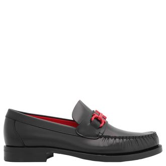 Ferragamo Ferragamo Black Leather Gancini Loafers