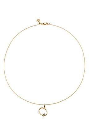 Monica Vinader Diamond Initial Pendant Necklace in 18K Gold Vermeil Q at Nordstrom