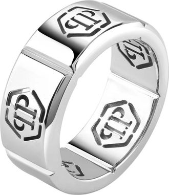 Philipp Plein Sculptural Band Ring - Heren - Accessoires - Grijs - Maat: 64 MM