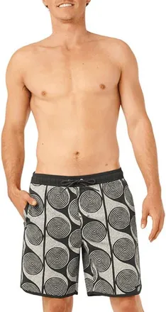 Rip Curl Spiral Volley Swim Trunks in Washed Black at Nordstrom, Size Xx-Large