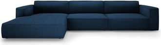 BLOOMINGLOFT 4-Sitzer Design Ecksofa Gaby Cordbezug links