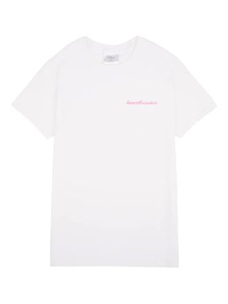 Double Trouble Gang lettering-embellishment T-shirt - women - Cotton - S - White