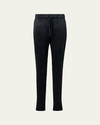 Akris Mike Crinkled Satin Ankle Jogger Pants