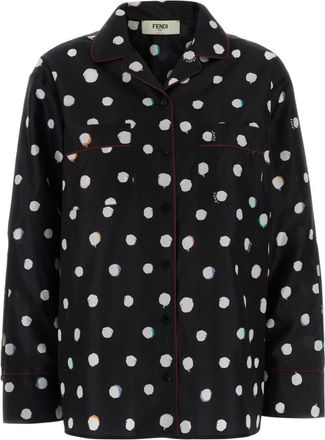 Fendi Black Polka Dot Print Shirt