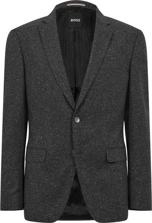 HUGO BOSS Mens Notched Neck Long Suit Jacket in Dark Grey - Size 36 (Chest)