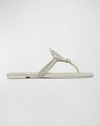 Tory Burch Miller Pave Logo Thong Sandals
