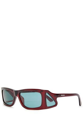 Prada Runway Rectangle-frame Sunglasses - Brown Havana - One Size