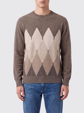 Ballantyne Argyle Pattern 100% Cashmere Crew-Neck Jumper