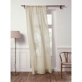 Solino Home Linen Sheer Curtain with Light Filtering Rod Pocket Curtain for Living Room, Bedroom in Light Natural at Nordstrom, Size 3X-Large