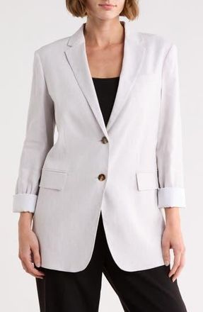 Theory Two-Button Blazer in Pearl at Nordstrom Rack, Size 12