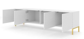 AKL FURNITURE Mueble para TV efecto madera Blanco