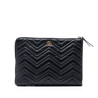 Gucci Pre-owned Gucci GG Marmont Matelasse Leather Portfolio Clutch Unisex 2S83MOJ30IE3EU0C