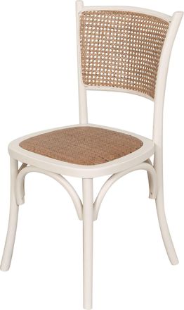 Biscottini International Biscottini - Silla De Madera Y Rat&aacute;n Silla Thonet Silla Retro Comedor, Cocina, Restaurantes, Bares Silla Vintage Blanca Sillas R&uacute;sticas