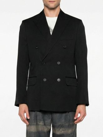 Golden Goose Double-Breasted Wool Blazer with Peak Lapels