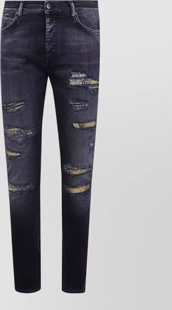 Amiri snake thrasher skinny jeans distressed detailing