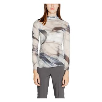 Rinascimento Rinascimento, Long Sleeve Tops, female, Gray, Size: XS Womens T-shirt Collection: Fall/Winter