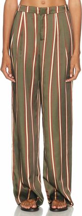 SER.O.YA Marlowe Wide Leg Pants In Olivewood Stripe