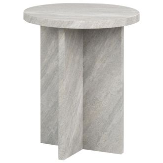 Beliani Beliani - Mesa Auxiliar De Estilo Moderno Fabricada En Mdf 80 X 80 Cm Efecto Piedra Stanton