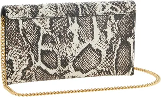 Pinko Love Birds Calfskin Leather Clutch - Black