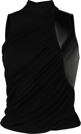 Ferragamo Womens Panelled Draped Top In Black